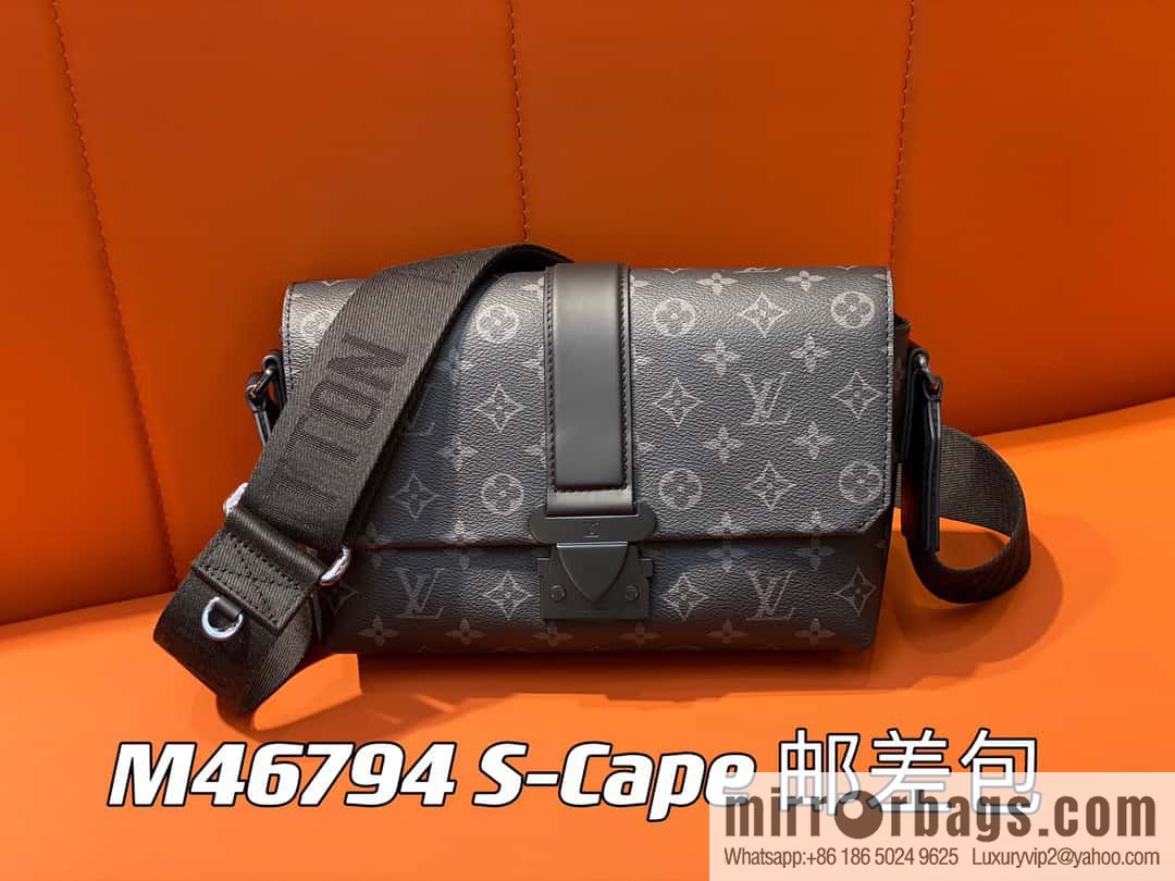 [Boutique‑grade] M46794 black flower, men's bag messenger bag series S-Cape messenger bag