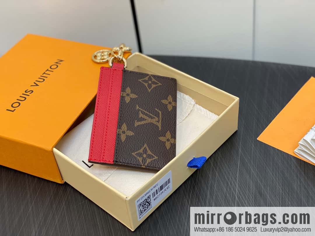 [Boutique‑grade] M82739 monogram red card holder wallet series LV CHARMS card holder