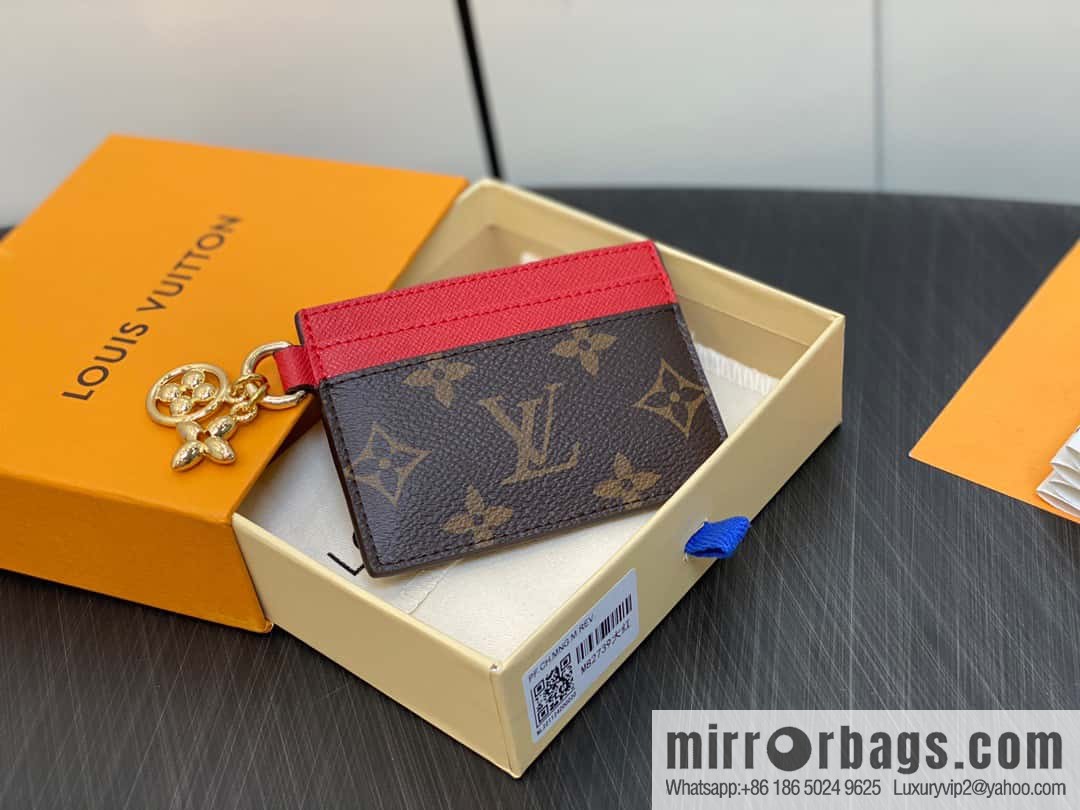 [Boutique‑grade] M82739 monogram red card holder wallet series LV CHARMS card holder