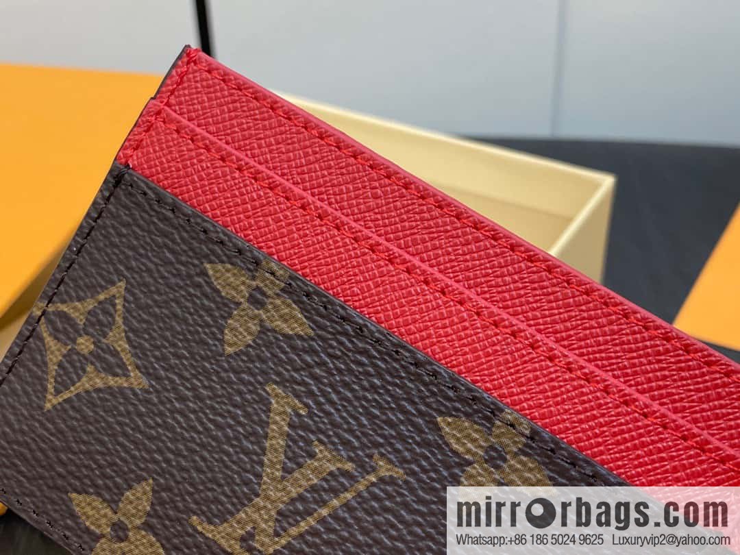 [Boutique‑grade] M82739 monogram red card holder wallet series LV CHARMS card holder