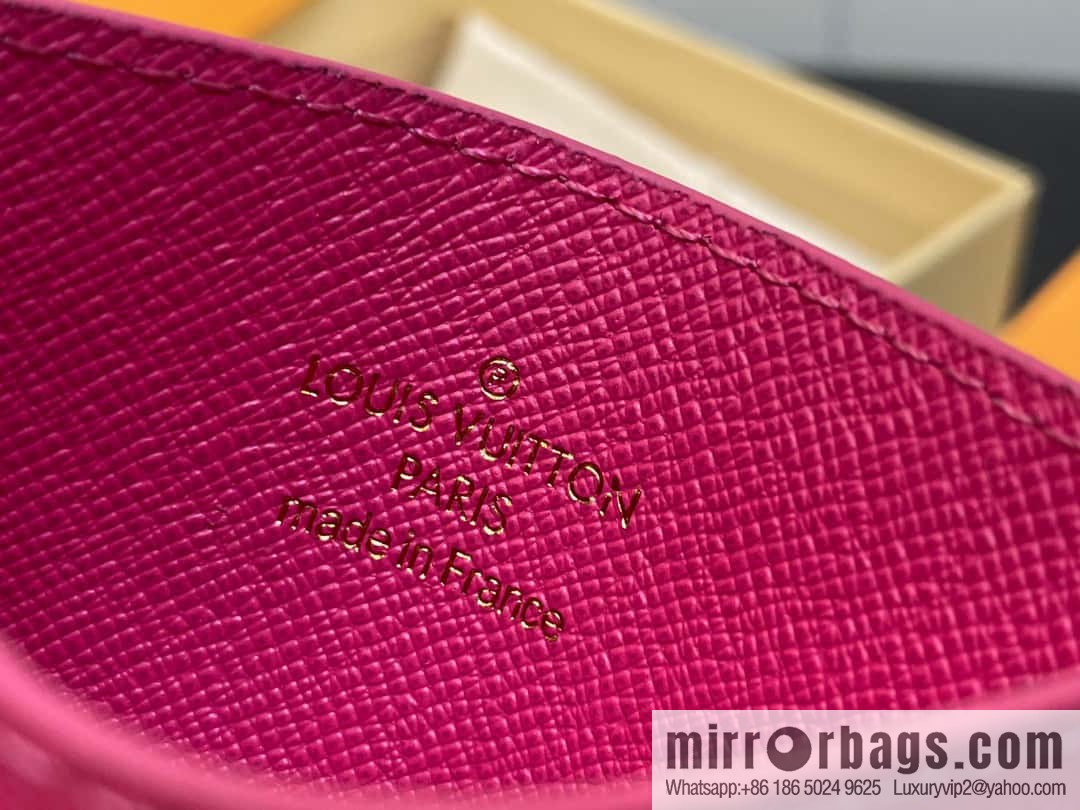 [Premium‑quality] M82739 monogram plum red card holder wallet series LV CHARMS card holder