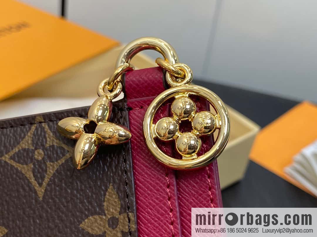 [Premium‑quality] M82739 monogram fuchsia card holder wallet series LV CHARMS card holder