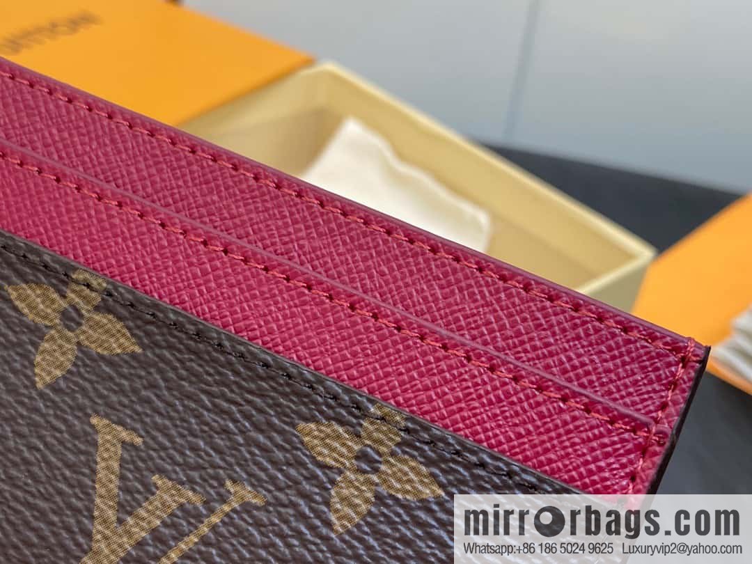 [Premium‑quality] M82739 monogram fuchsia card holder wallet series LV CHARMS card holder