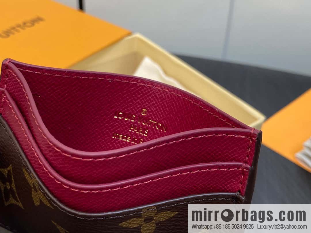 [Premium‑quality] M82739 monogram fuchsia card holder wallet series LV CHARMS card holder