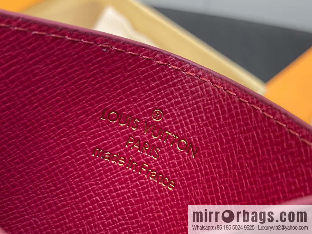 [Premium‑quality] M82739 monogram fuchsia card holder wallet series LV CHARMS card holder