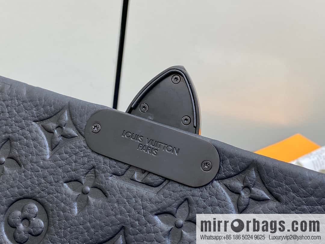 [Premium‑quality] M23471 black full leather men's bag messenger bag series S-Cape messenger bag