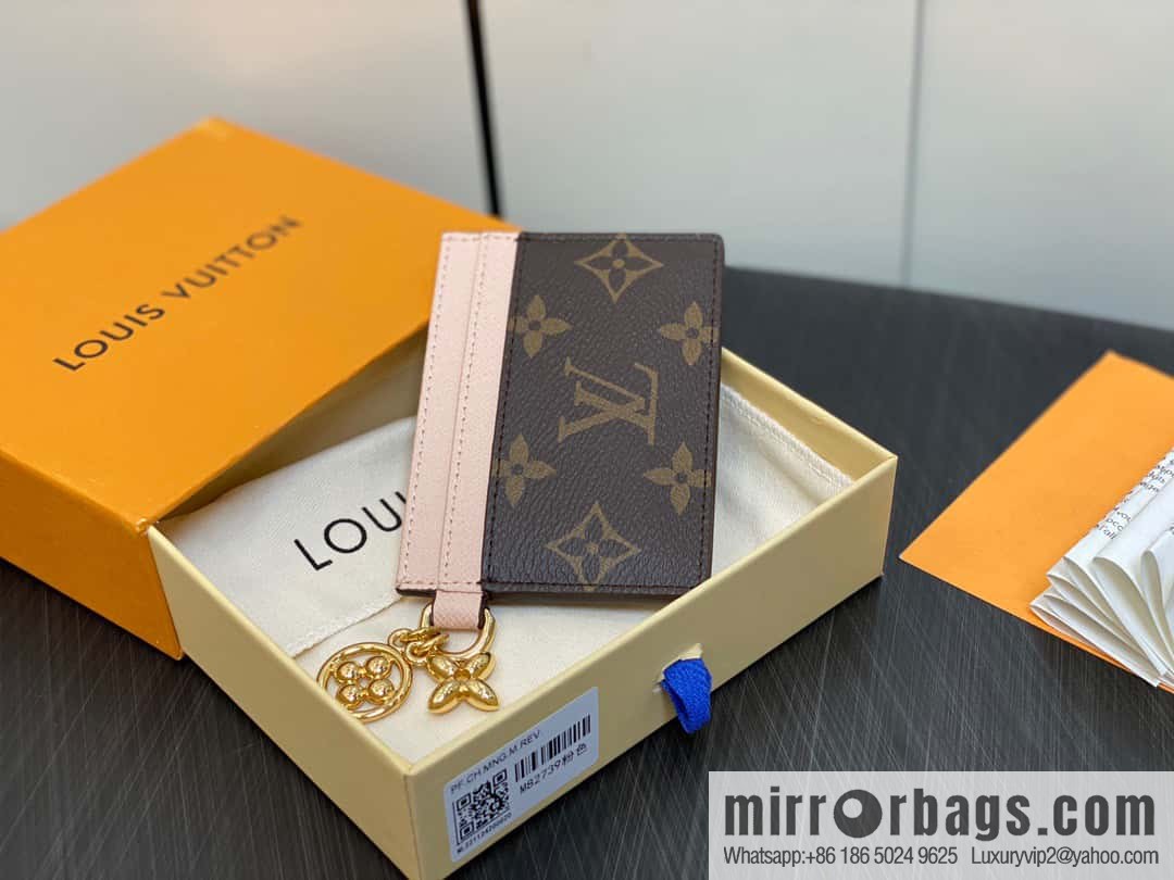 [Boutique‑grade] M82739 presbyopia pink card holder wallet series LV CHARMS card holder