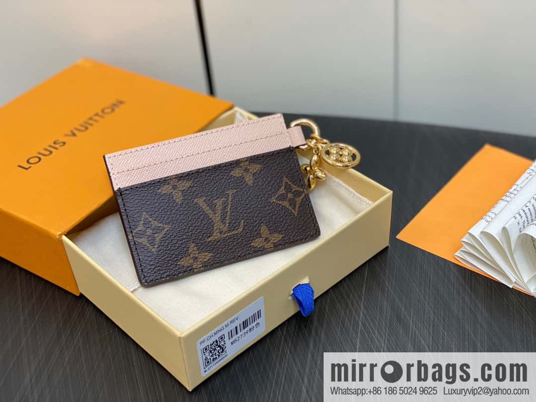 [Boutique‑grade] M82739 presbyopia pink card holder wallet series LV CHARMS card holder
