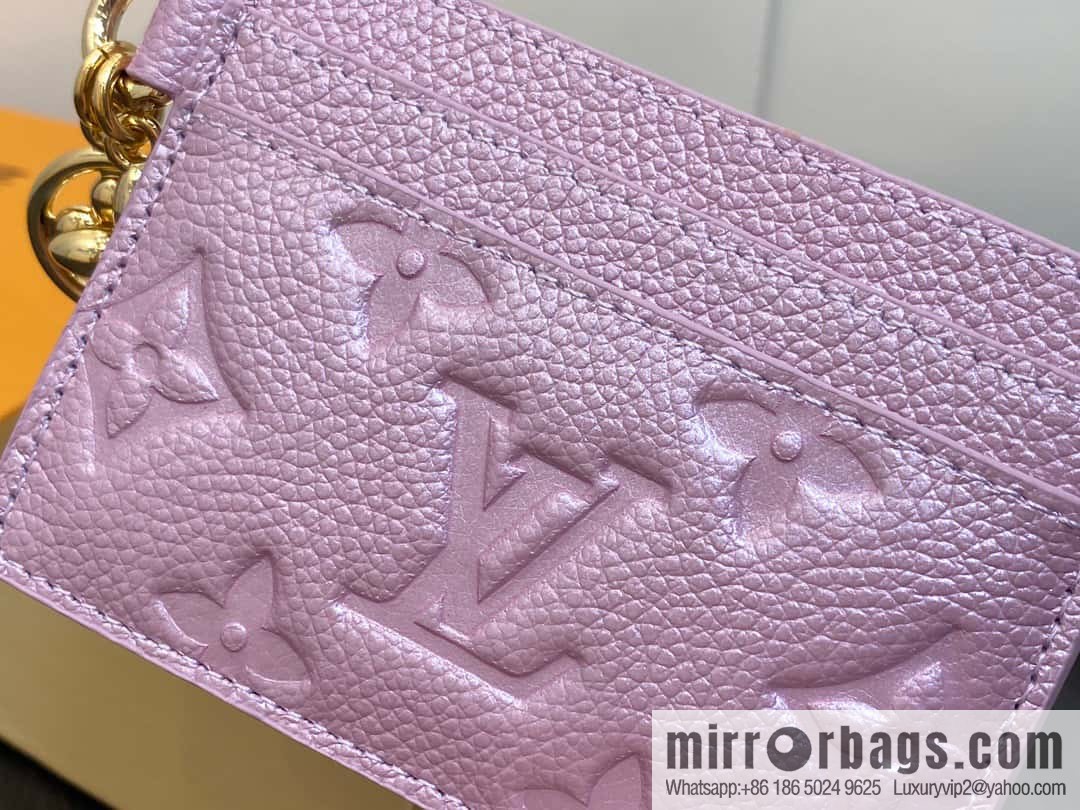 [Boutique‑grade] M82132 pearlescent powder full leather M82739 card holder wallet series LV CHARMS card holder