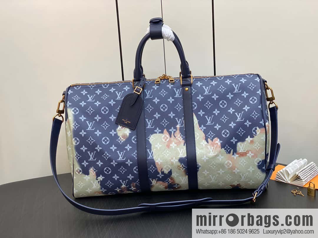 [Boutique‑grade] M23773 blue flame, men's bag pillow bag series KEEPALL 50 travel bag