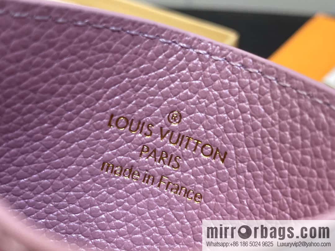 [Boutique‑grade] M82132 pearlescent powder full leather M82739 card holder wallet series LV CHARMS card holder