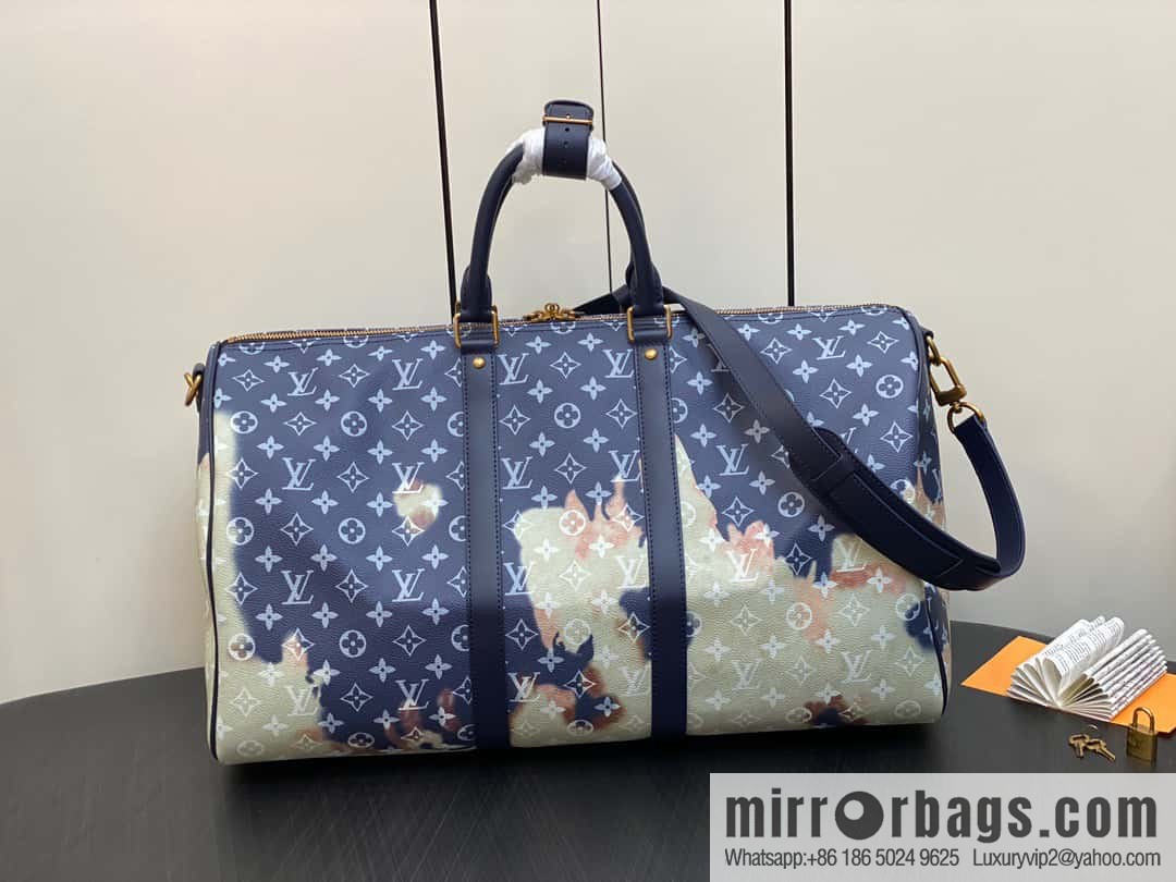 [Boutique‑grade] M23773 blue flame, men's bag pillow bag series KEEPALL 50 travel bag