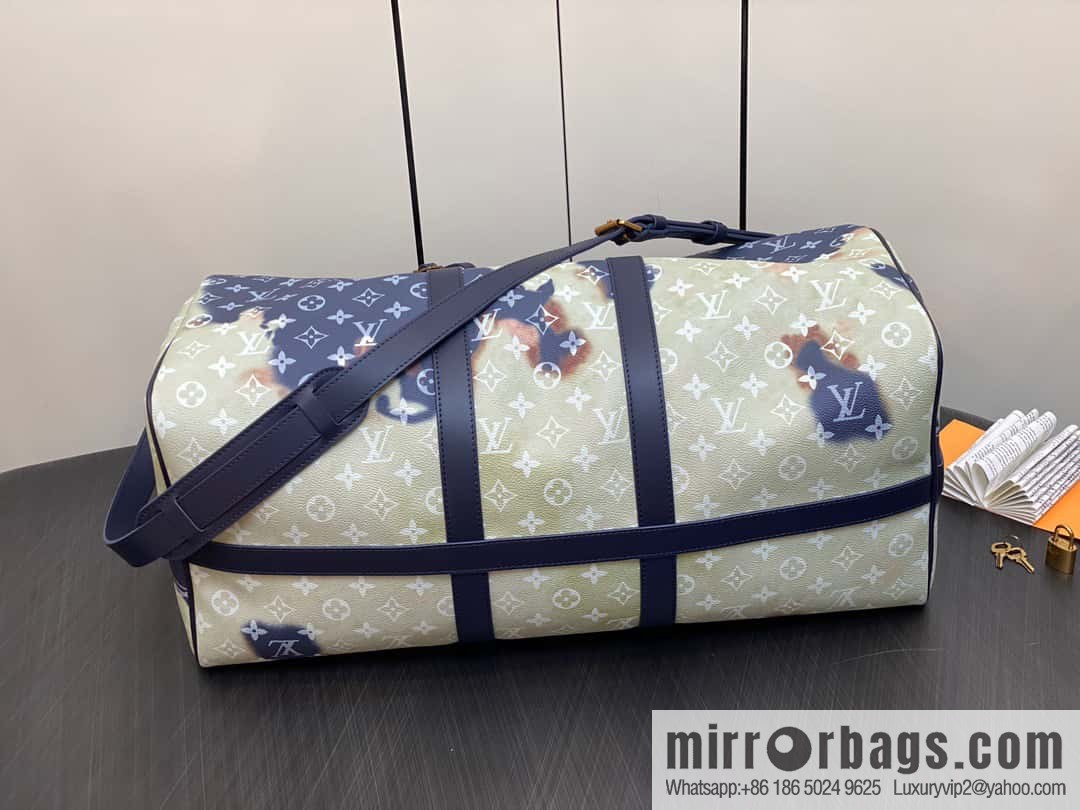 [Boutique‑grade] M23773 blue flame, men's bag pillow bag series KEEPALL 50 travel bag
