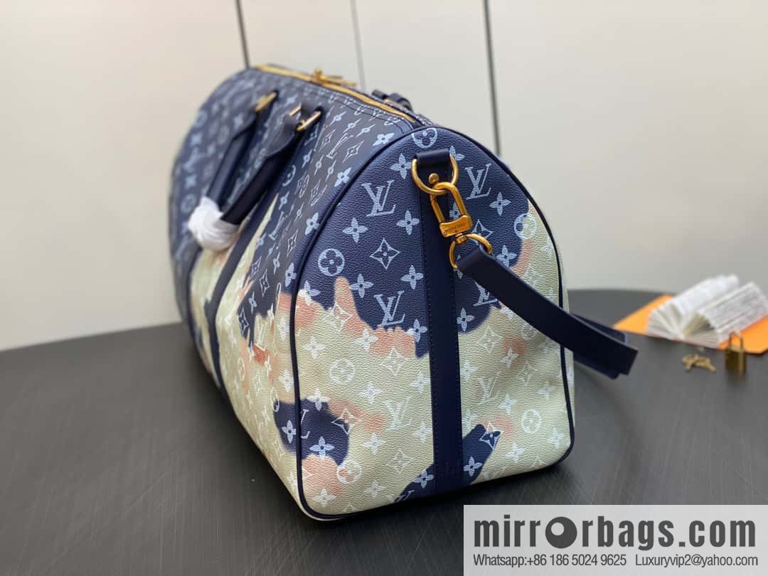 [Boutique‑grade] M23773 blue flame, men's bag pillow bag series KEEPALL 50 travel bag