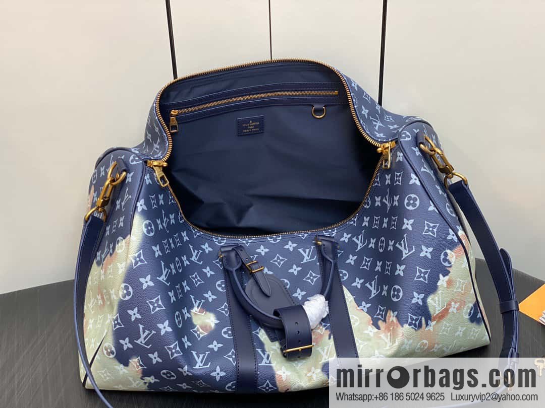 [Boutique‑grade] M23773 blue flame, men's bag pillow bag series KEEPALL 50 travel bag