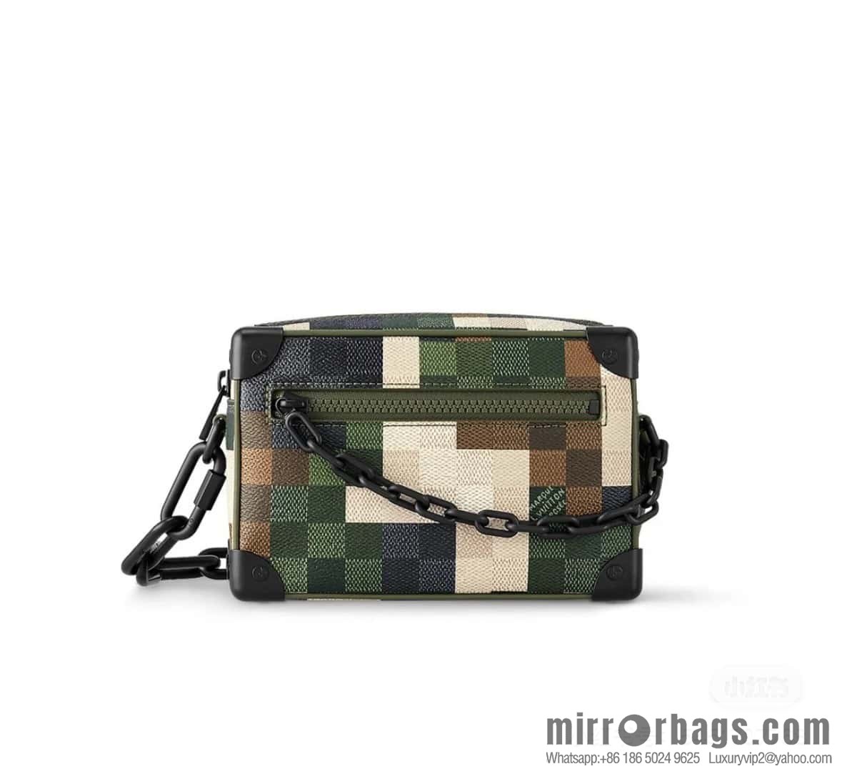 [Boutique‑grade] M24581 camouflage plaid men's bag box bag series Virgil Abloh 2024 early spring Mini SOFT TRUNK chain bag, M44735