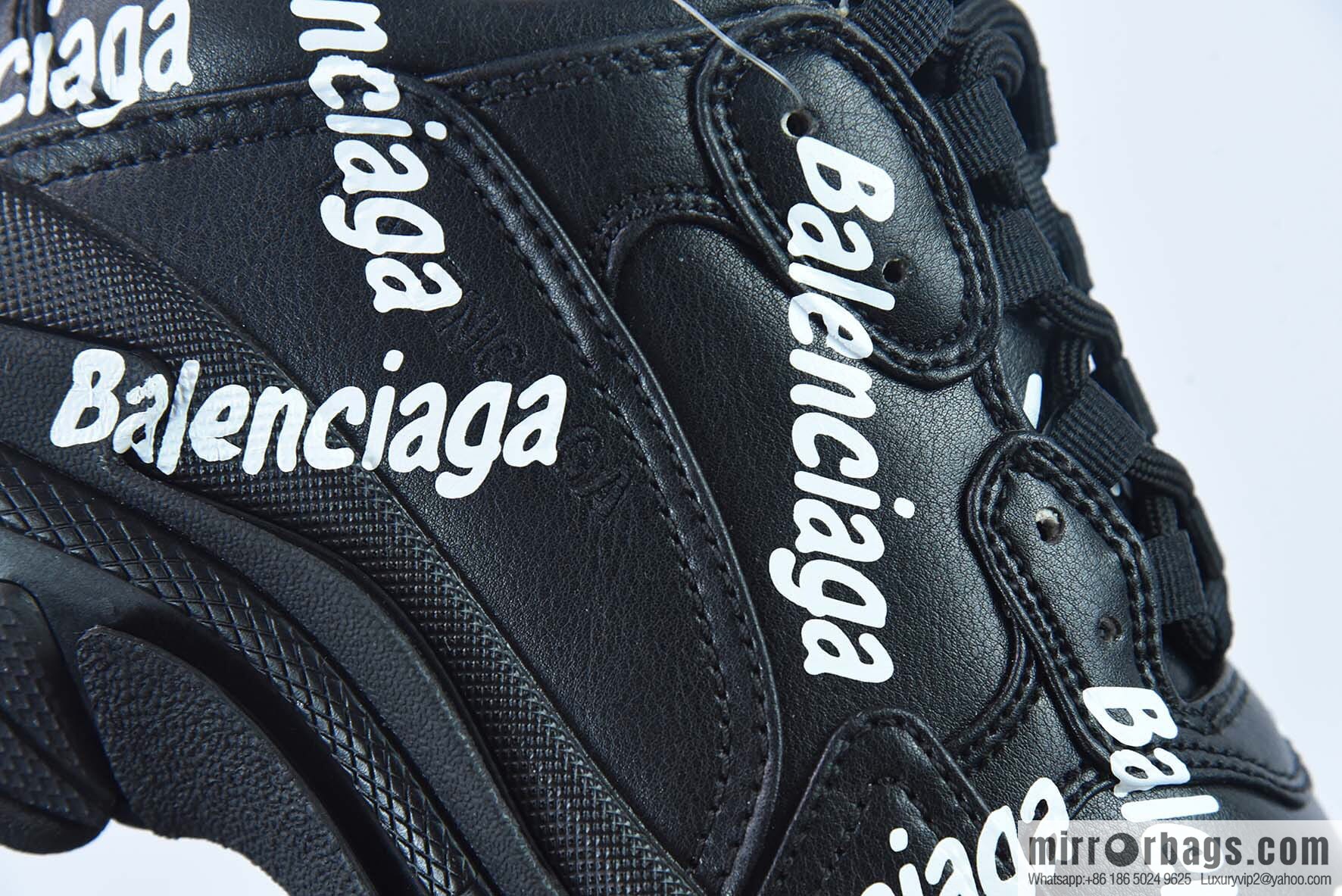 Balenciaga Triple S black and white large letter bullet comment Unisex same sports dad shoes