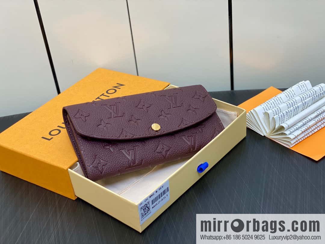 [Premium‑quality] M82451 fuchsia, full leather flip wallet series Emily Wallett wallet