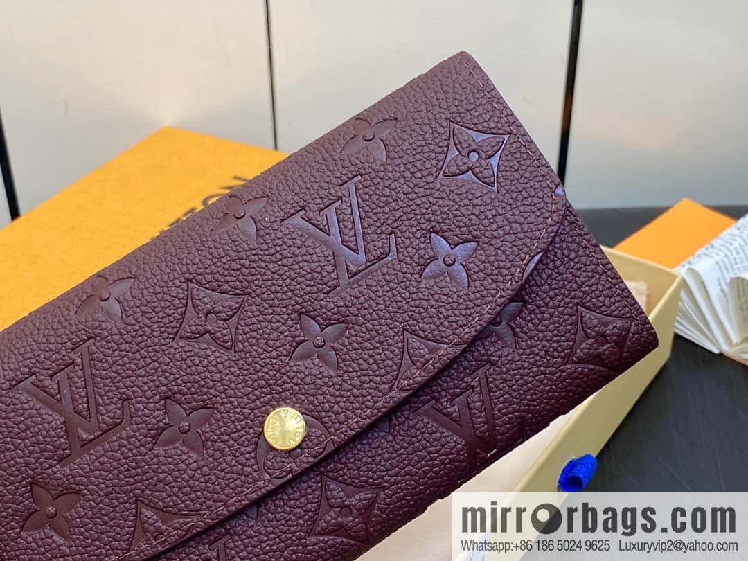 [Premium‑quality] M82451 fuchsia, full leather flip wallet series Emily Wallett wallet