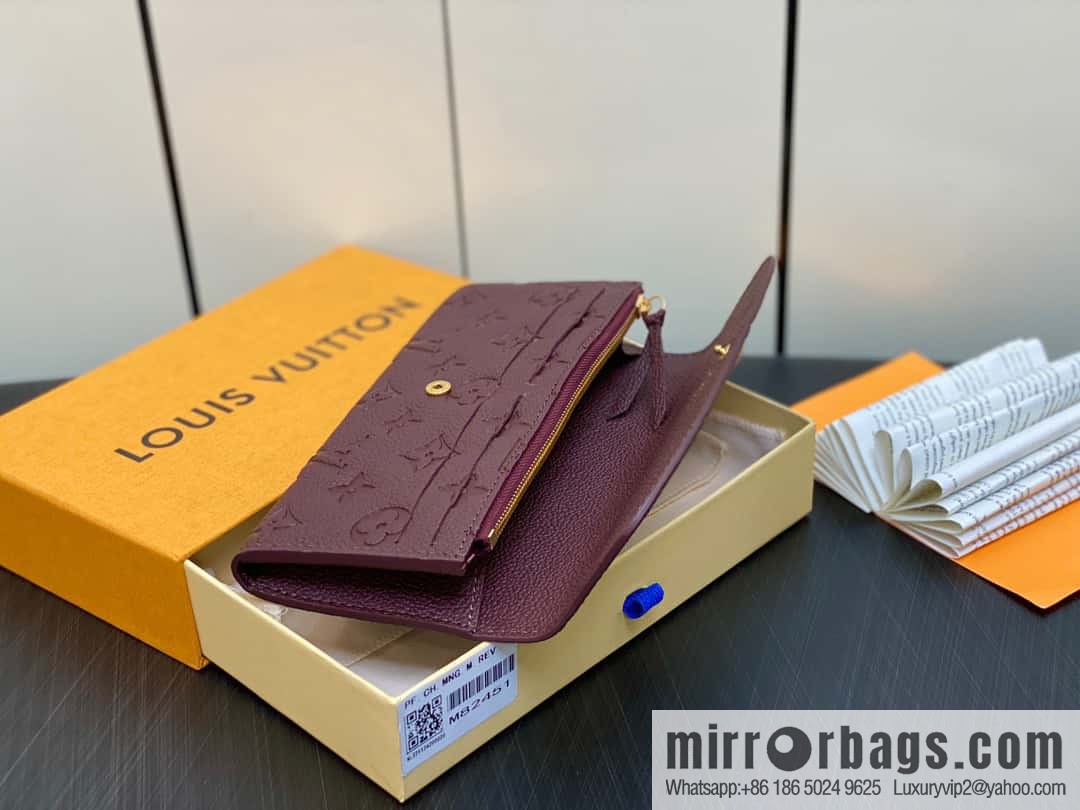 [Premium‑quality] M82451 fuchsia, full leather flip wallet series Emily Wallett wallet