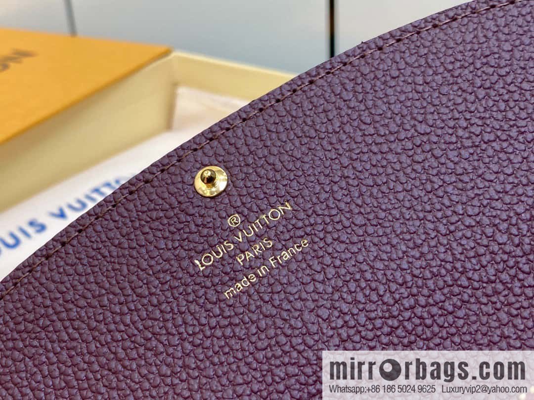 [Premium‑quality] M82451 fuchsia, full leather flip wallet series Emily Wallett wallet