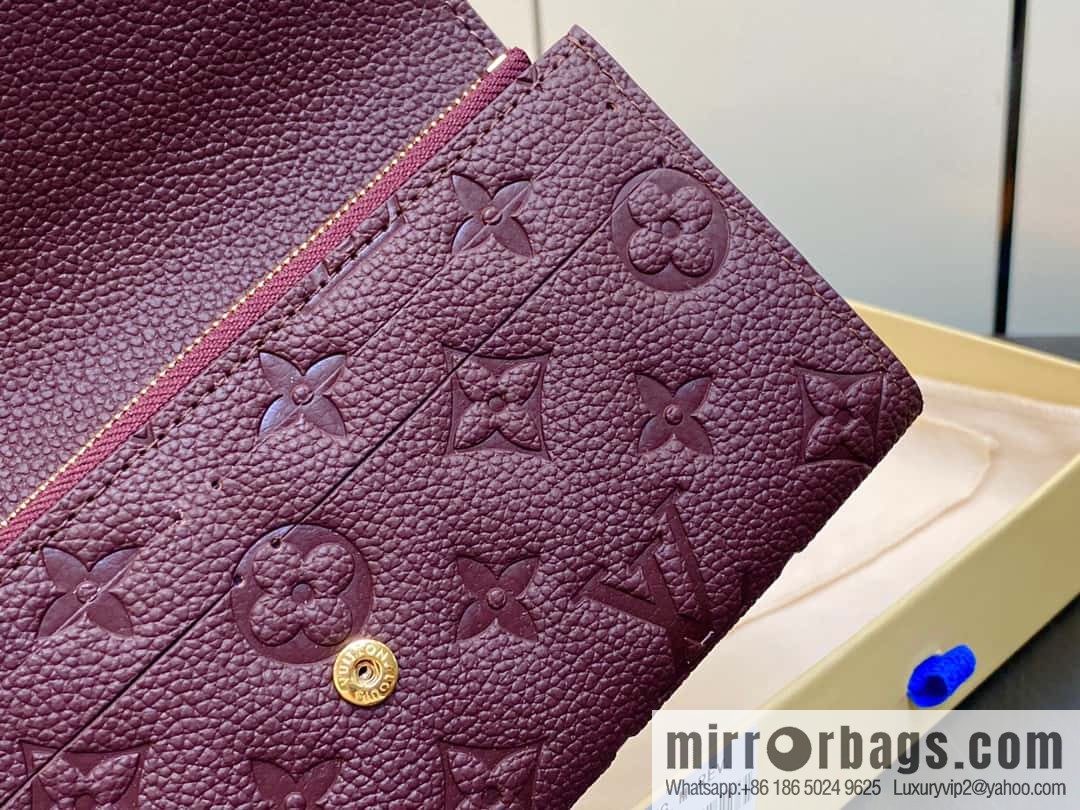 [Premium‑quality] M82451 fuchsia, full leather flip wallet series Emily Wallett wallet