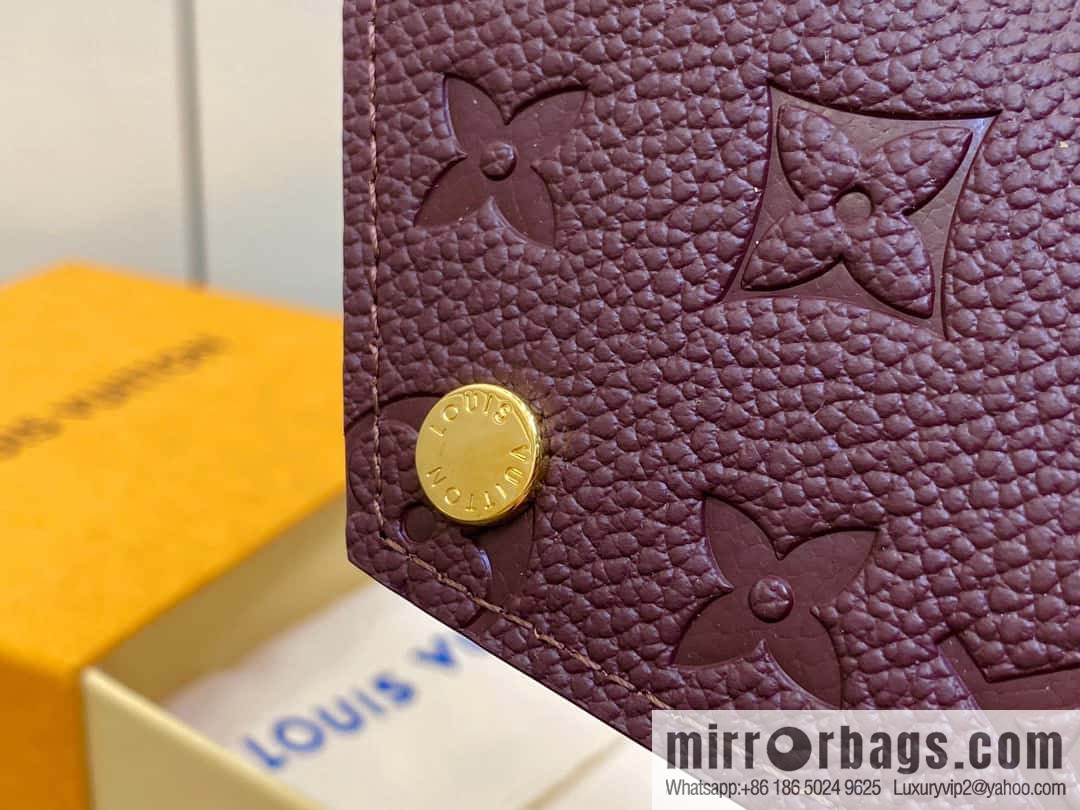 [Premium‑quality] M82488 fuchsia, full leather short tri-fold wallet series Victorine Wallett wallet