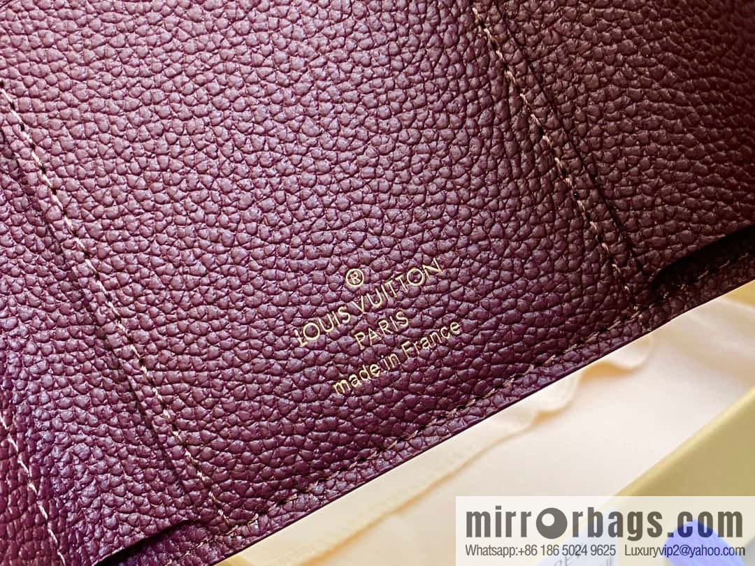 [Premium‑quality] M82488 fuchsia, full leather short tri-fold wallet series Victorine Wallett wallet