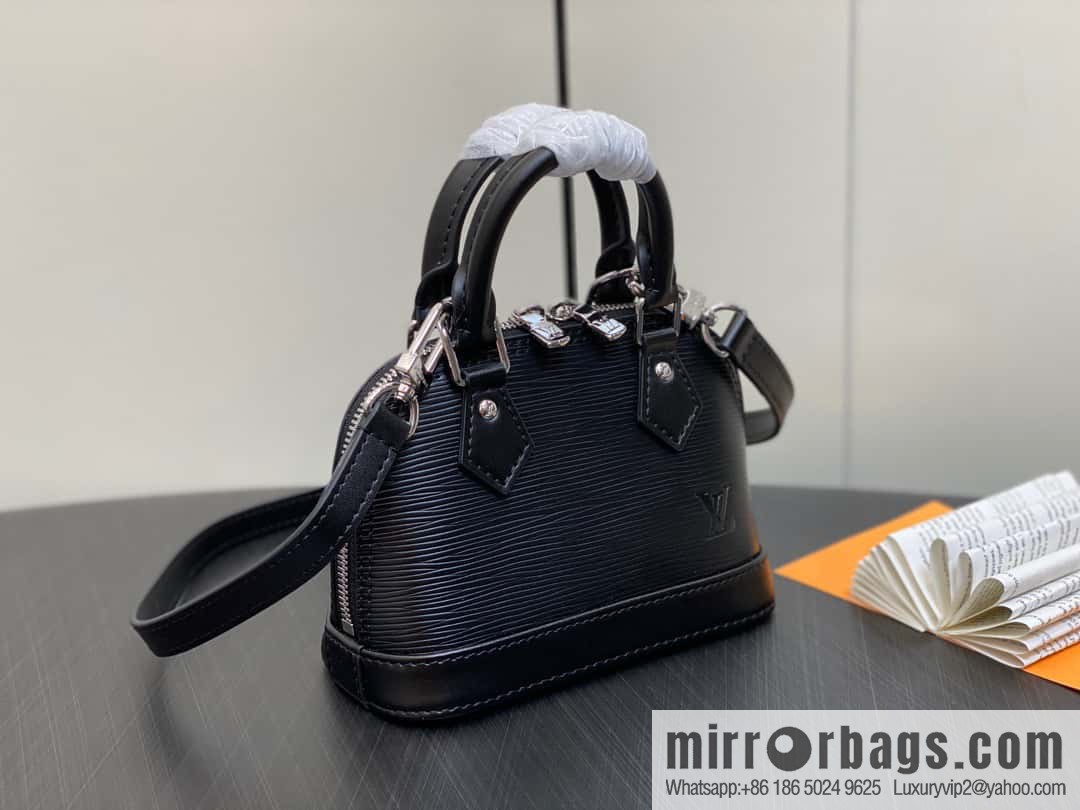[Premium‑quality] M81945 black epi shell bag series NANO ALMA handbag M82411 Nano Alma handbag