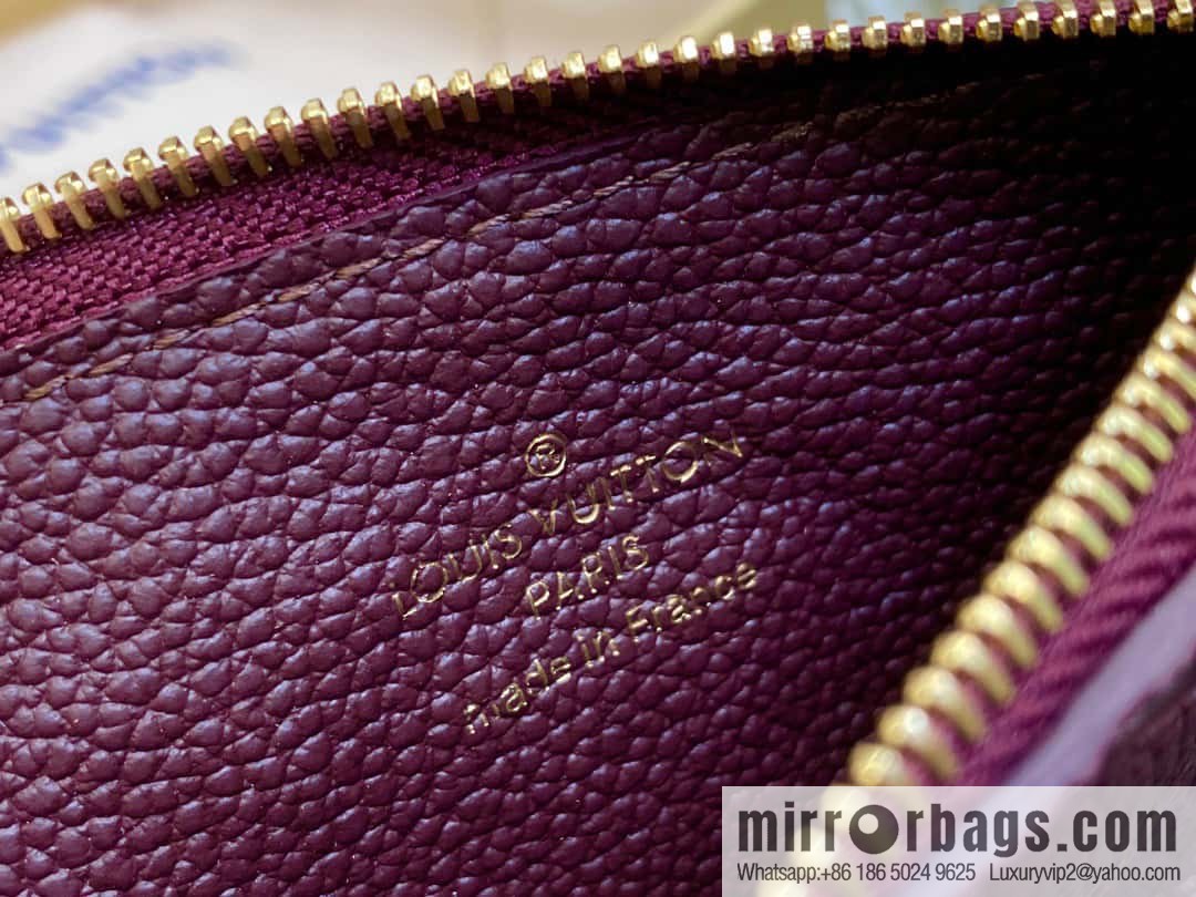 [Premium‑quality] M82494 fuchsia full leather embossed card holder wallet series Romy business card holder