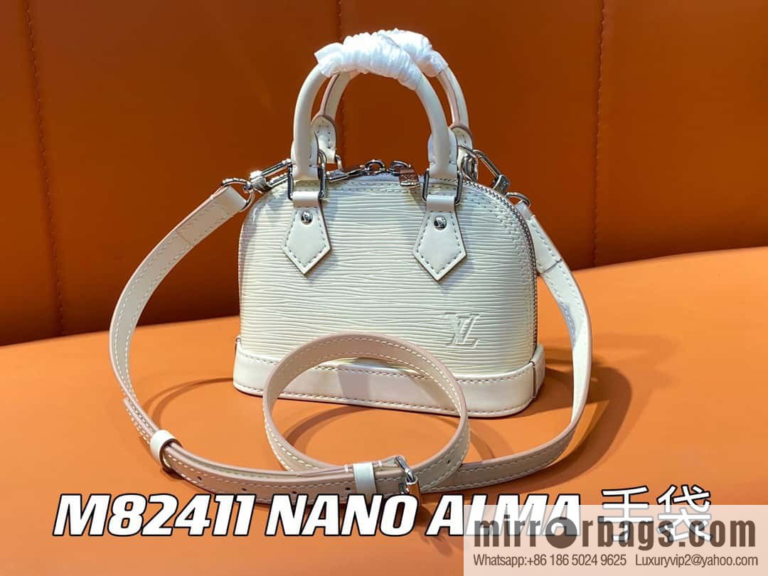 [Boutique‑grade] M81945 beige epi shell bag series NANO ALMA handbag M82411 Nano Alma handbag