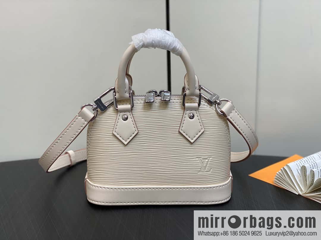 [Boutique‑grade] M81945 beige epi shell bag series NANO ALMA handbag M82411 Nano Alma handbag