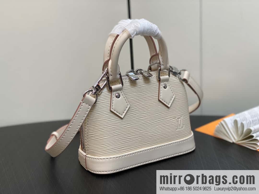 [Boutique‑grade] M81945 beige epi shell bag series NANO ALMA handbag M82411 Nano Alma handbag