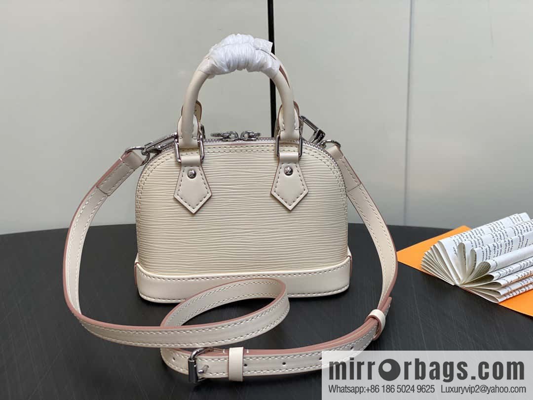 [Boutique‑grade] M81945 beige epi shell bag series NANO ALMA handbag M82411 Nano Alma handbag