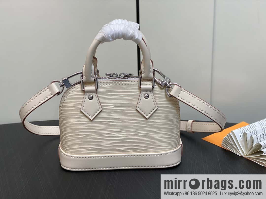 [Boutique‑grade] M81945 beige epi shell bag series NANO ALMA handbag M82411 Nano Alma handbag