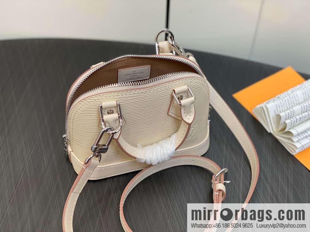 [Boutique‑grade] M81945 beige epi shell bag series NANO ALMA handbag M82411 Nano Alma handbag