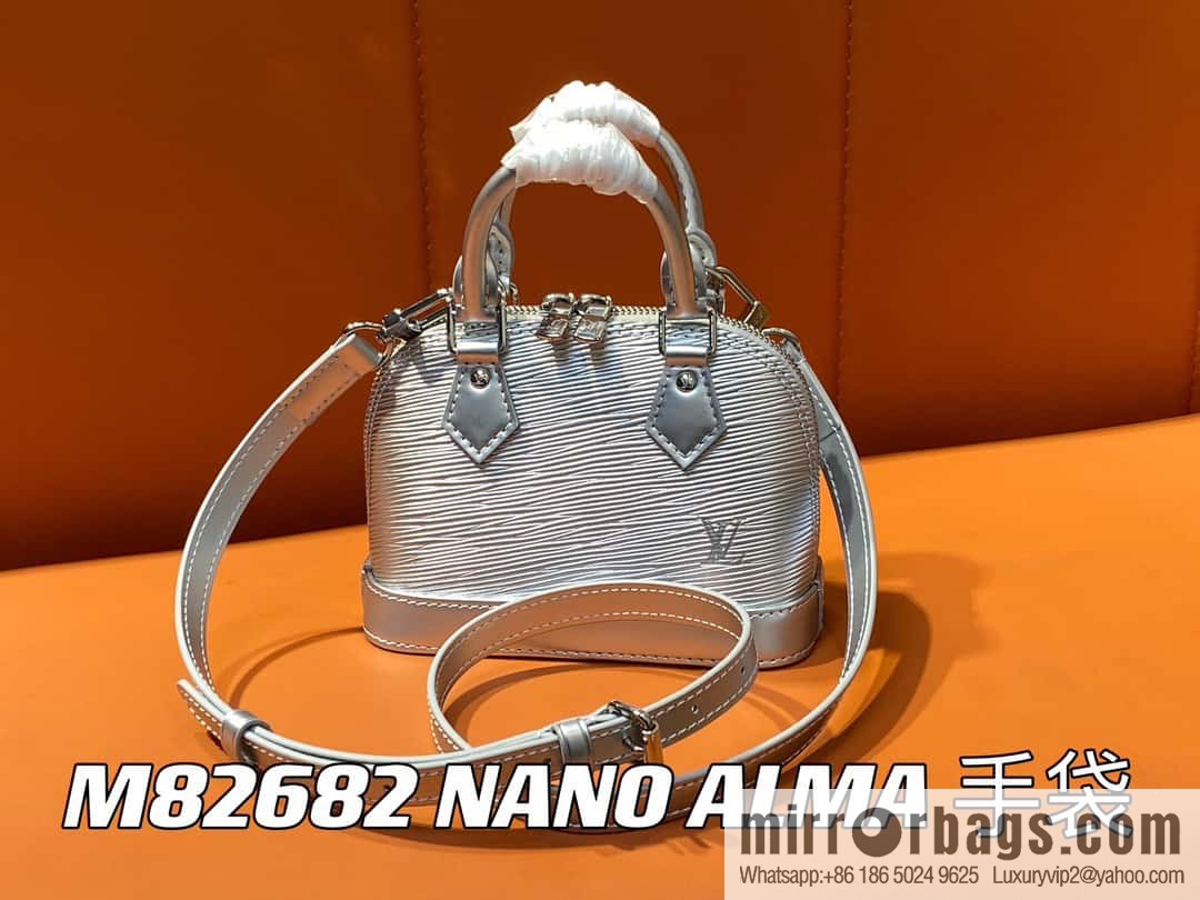 [Premium‑quality] M81945 silver epi shell bag series NANO ALMA handbag M82682 M82411 Nano Alma handbag