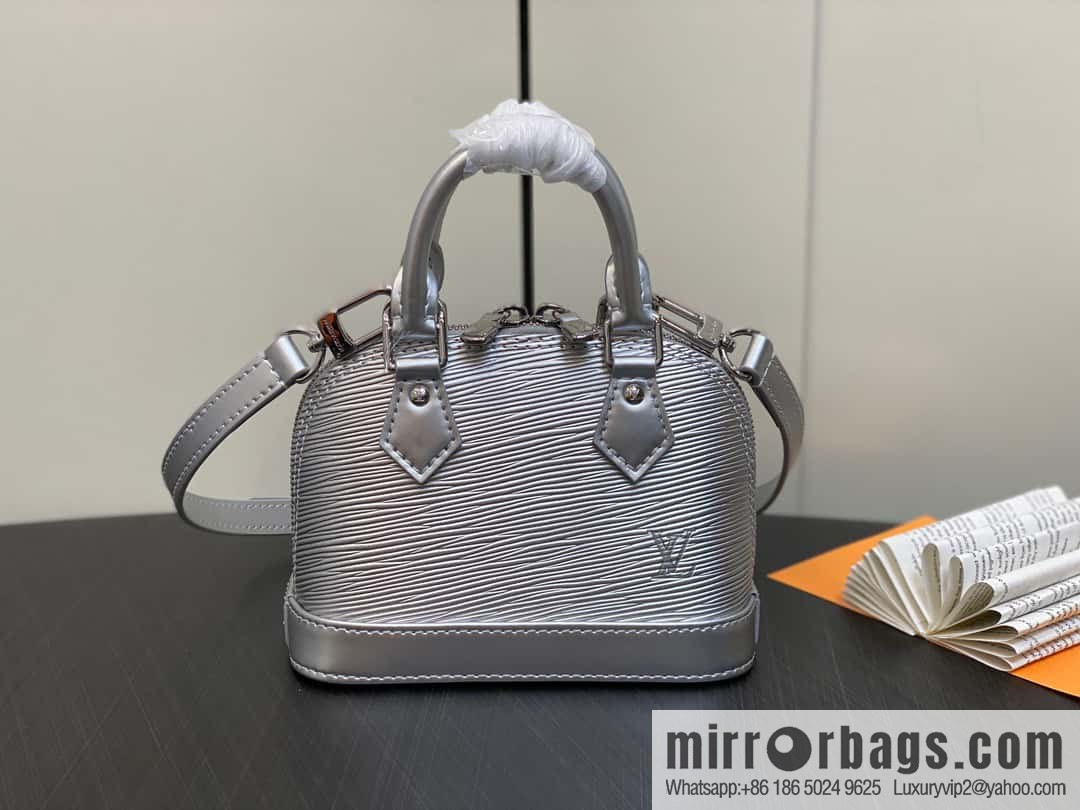 [Premium‑quality] M81945 silver epi shell bag series NANO ALMA handbag M82682 M82411 Nano Alma handbag