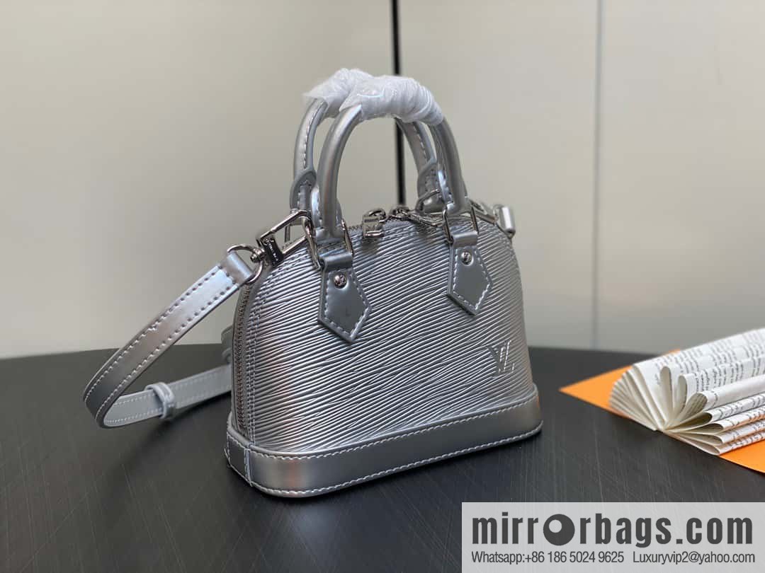 [Premium‑quality] M81945 silver epi shell bag series NANO ALMA handbag M82682 M82411 Nano Alma handbag