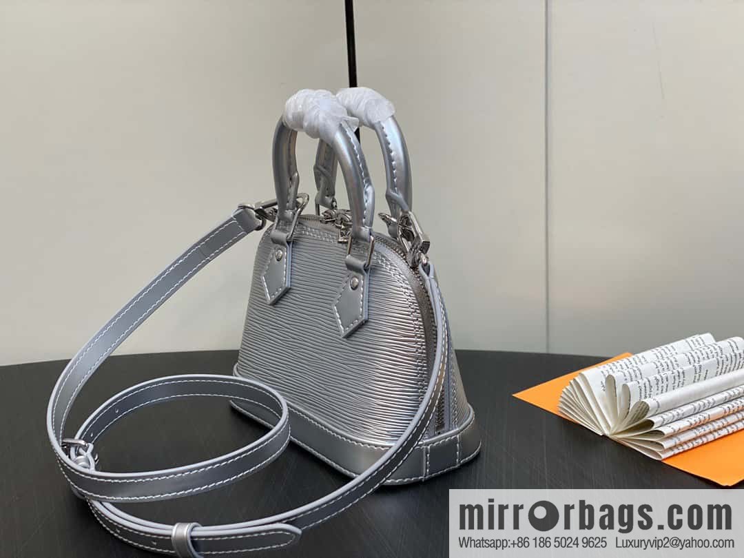[Premium‑quality] M81945 silver epi shell bag series NANO ALMA handbag M82682 M82411 Nano Alma handbag
