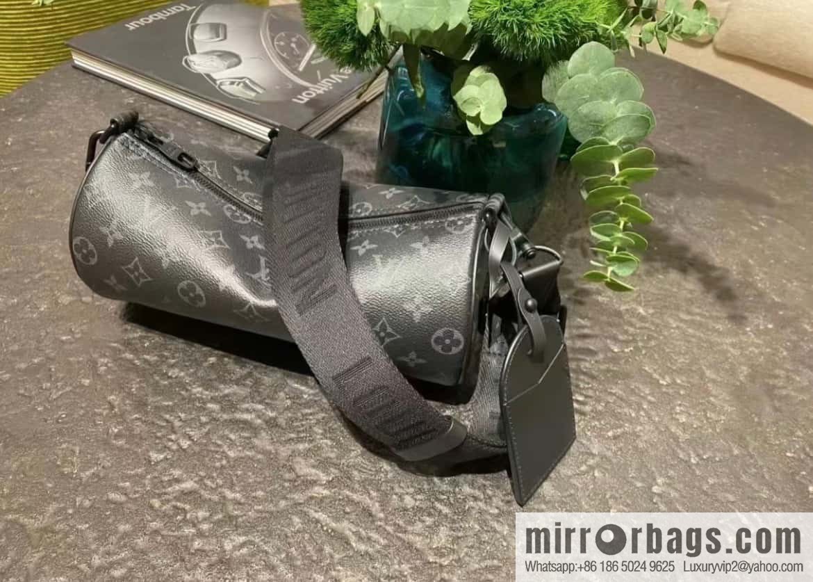 [Boutique‑grade] M46796 black flower, cylinder bag men's bag series, this Soft Polochon small handbag.