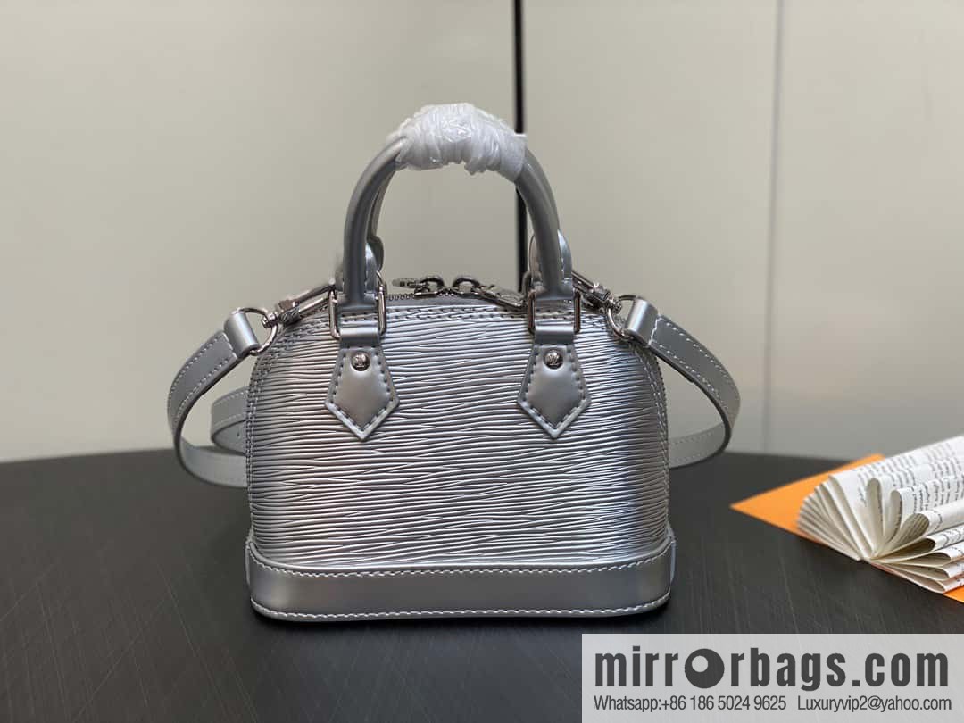 [Premium‑quality] M81945 silver epi shell bag series NANO ALMA handbag M82682 M82411 Nano Alma handbag