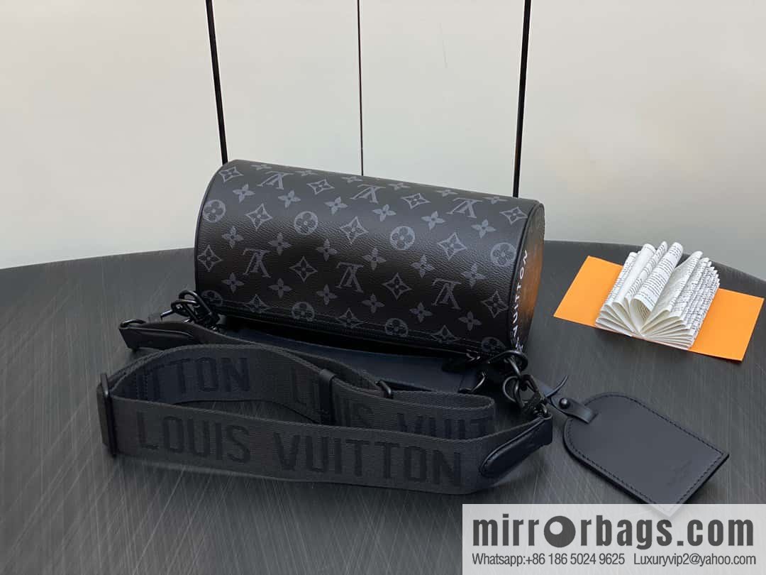 [Boutique‑grade] M46796 black flower, cylinder bag men's bag series, this Soft Polochon small handbag.