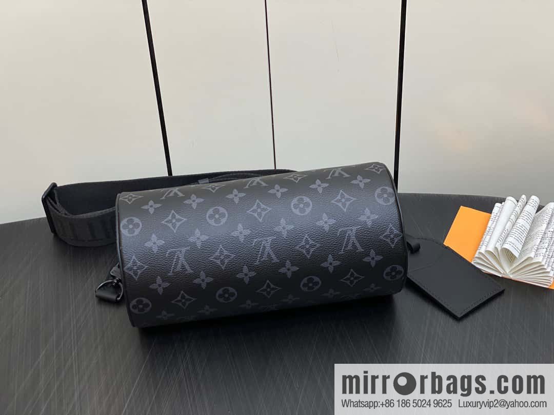 [Boutique‑grade] M46796 black flower, cylinder bag men's bag series, this Soft Polochon small handbag.