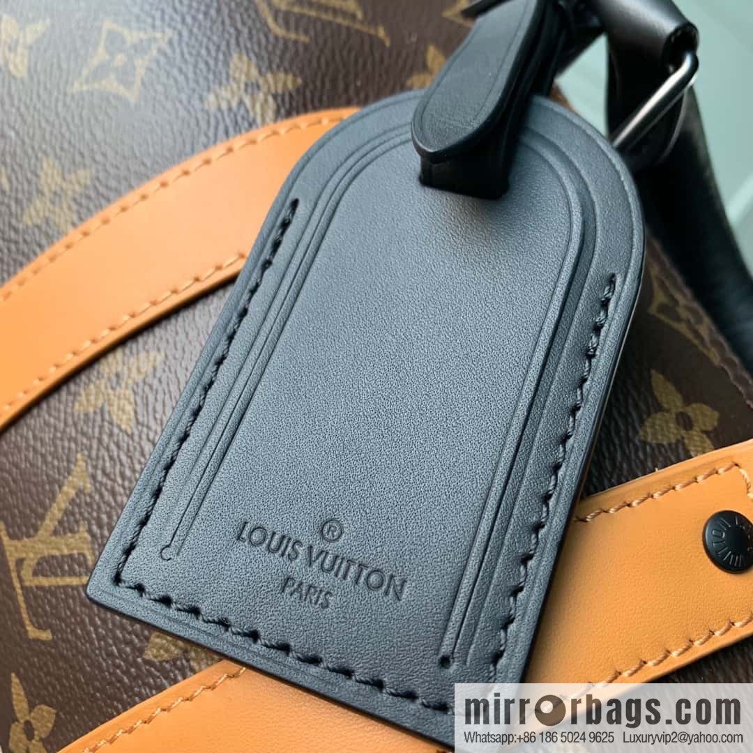 M46687 monogram yellow leather, men's bag, pillow bag series Keepall handbag, the new KEEPALL BANDOULIZRE 25 handbag of the season