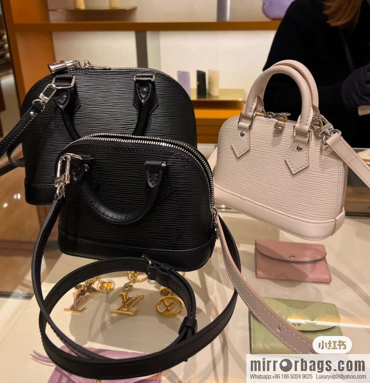 [Premium‑quality] M81945 black epi shell bag series NANO ALMA handbag M82411 Nano Alma handbag