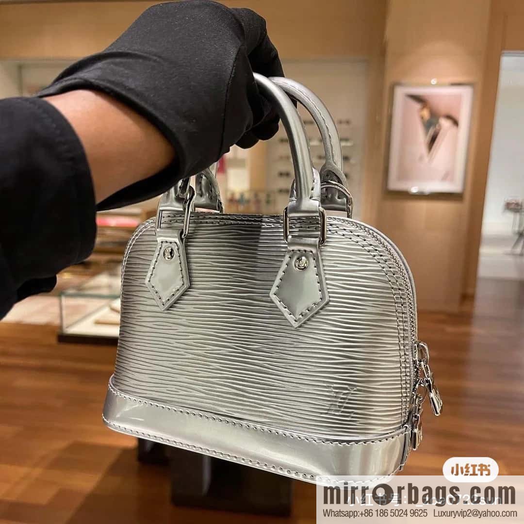 [Premium‑quality] M81945 silver epi shell bag series NANO ALMA handbag M82682 M82411 Nano Alma handbag