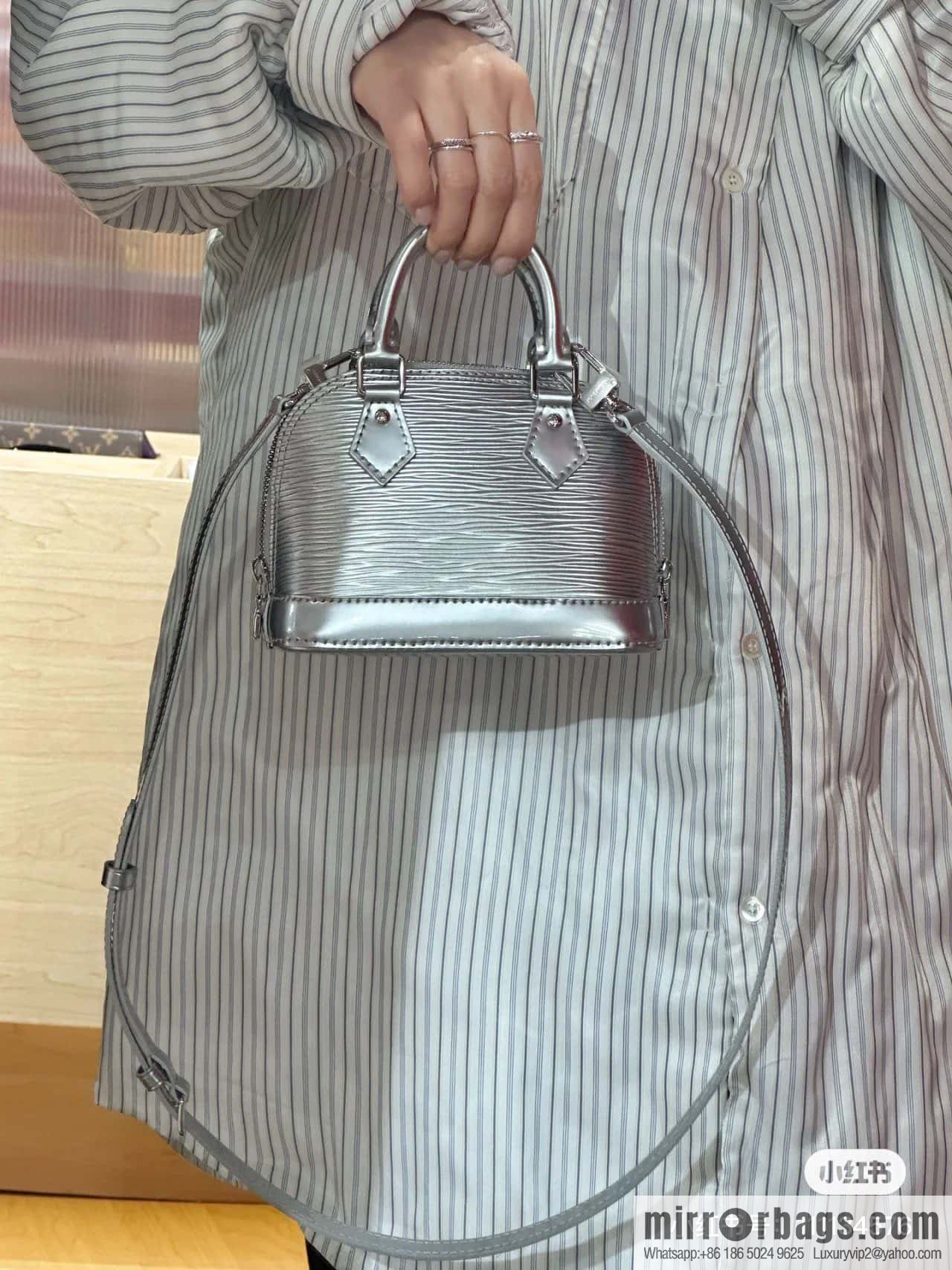 [Premium‑quality] M81945 silver epi shell bag series NANO ALMA handbag M82682 M82411 Nano Alma handbag
