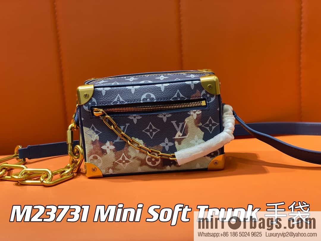 [Boutique‑grade] M23731 blue flame, box box series M44480 This Mini Soft Trunk handbag