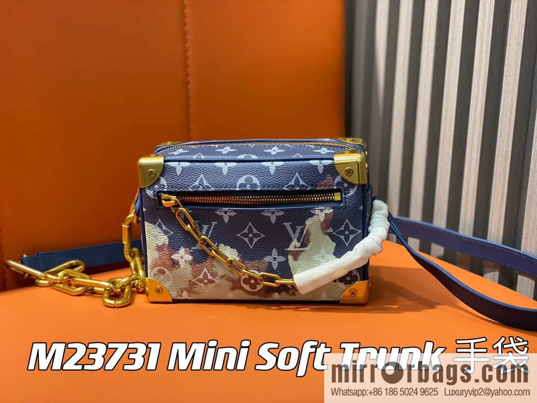 [Boutique‑grade] M23731 blue flame, box box series M44480 This Mini Soft Trunk handbag